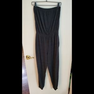 Gray Strapless American Apparel Jumpsuit